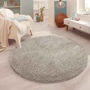 Covor rotund Shaggy, gri 140 cm