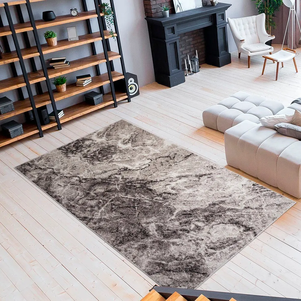 Covor Saniel cu fire scurte, aspect de marmura nisip 240x320 cm