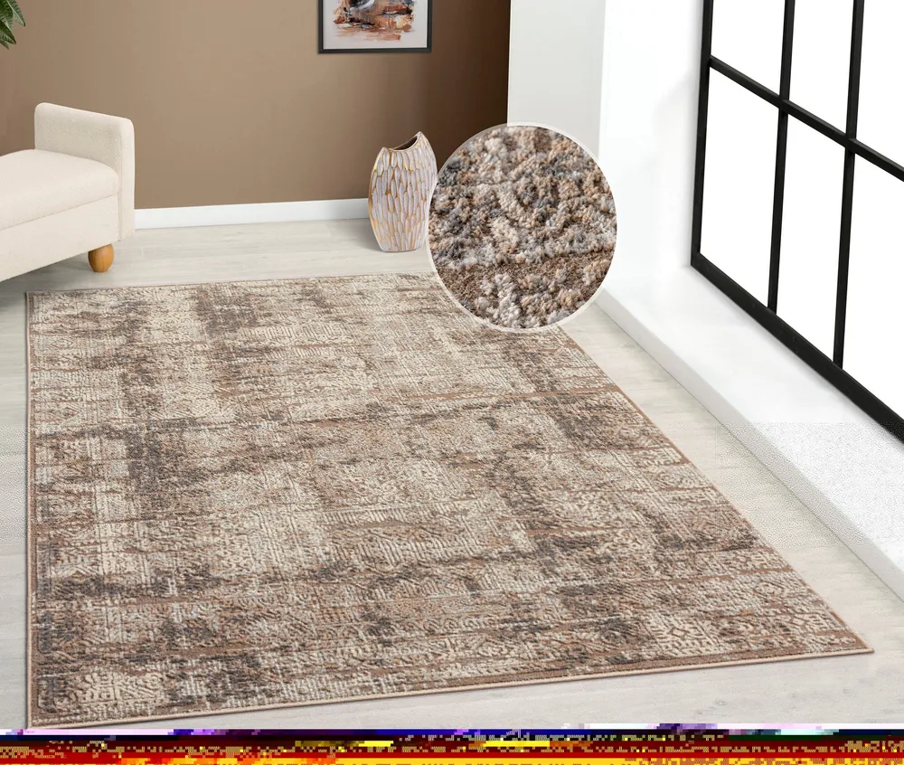 Covor »Selin« cu aspect vintage, model 3D, maro 240x320 cm