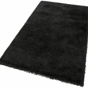 Covor Shaggy, negru cu fire lucioase potrivit pentru încălzire prin pardoseală, 200x290 cm