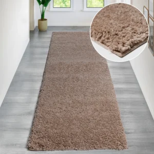 Covor Shaggy Viva culoare bej foarte moale si pufos 67x230 cm
