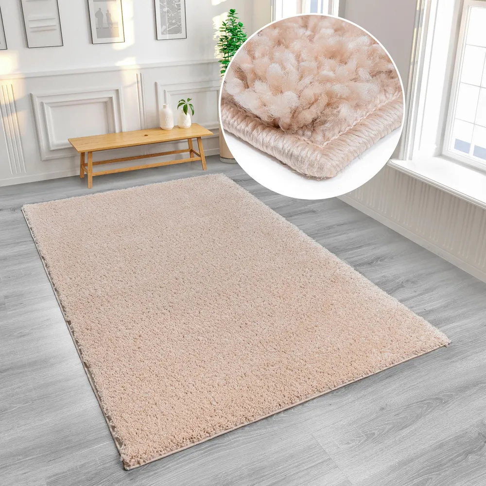 Covor Shaggy Viva culoare nisip foarte moale si pufos 120x180 cm