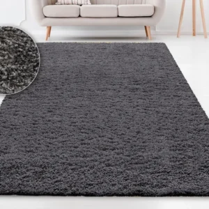 Covor shaggy Viva gri antracit, potrivit pentru pardoseli calde, 70x140 cm