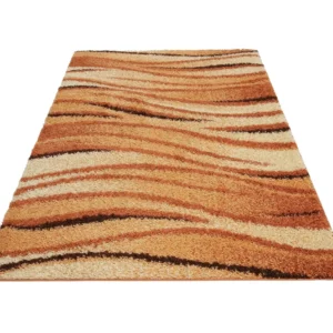 Covor shaggy Zebra cu fire lunfi, culoare terra 160x230 cm