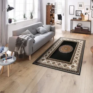Covor Shari cu decor oriental clasic negru-crem 240x330 cm