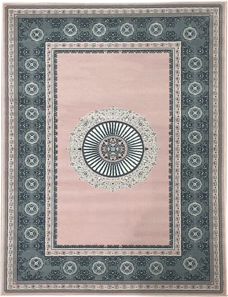 Covor »Shari« roz cu decor oriental, fir scurt, moale 240x330 cm