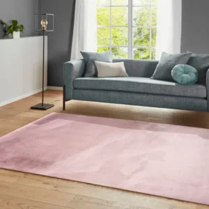 Covor sintetic »Balu« cu textura de blana de iepure roz 60x90 cm