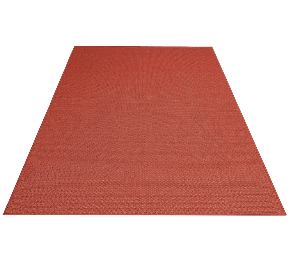 Covor sisal sintetic, roșu cu tesatura plata 280x390 cm