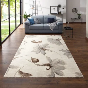 Covor Sofia cu model floral elegant, bej 60x110 cm