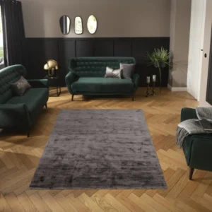 Covor Soley din viscoza antracit, foarte elegant, 200x200 cm