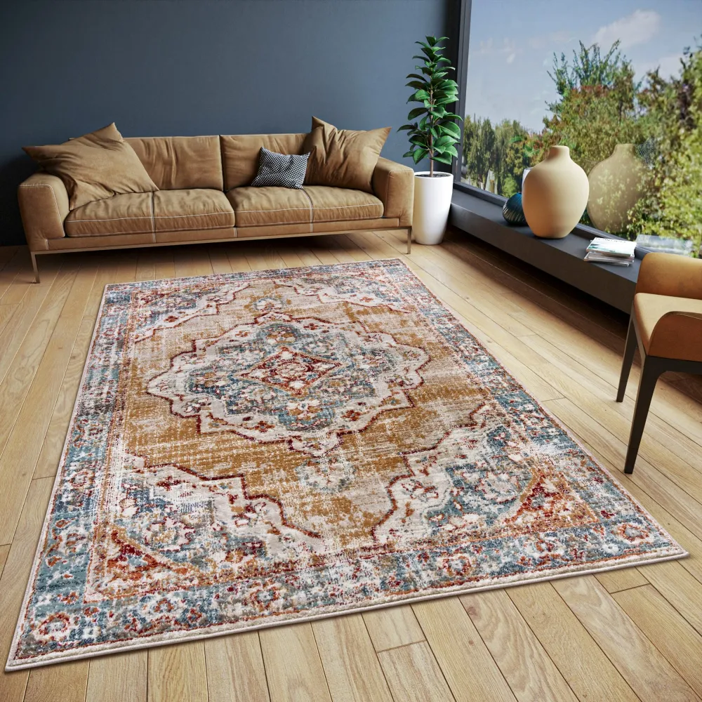 Covor Strozzi cu design oriental vintage, fire scurte 120x170 cm