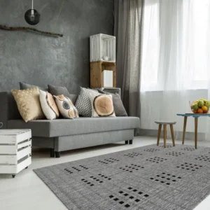 Covor Sunset cu tesatura plata argintiu, potrivit si la exterior 120x170 cm