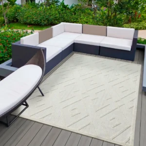 Covor Tenerife pentru interior si exterior rezistent crem 200x290 cm