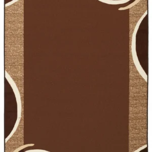 Covor Theko Loures cu fire scurte maro închis 133x180 cm