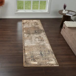 Covor traversă »Hamsa« cu aspect vintage, model 3D, maro 80x400 cm