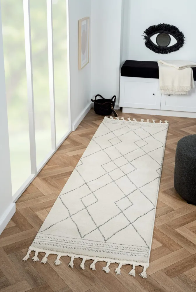 Covor traversă Moroccan Design moale si pufos 80x250 cm