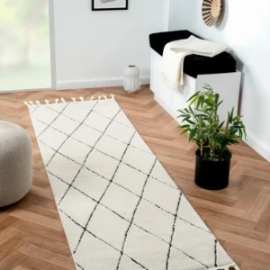 Covor traversă Moroccan Diamond moale si pufos, 80x250 cm