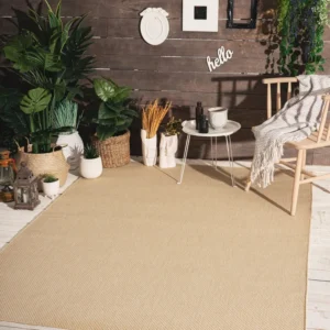 Covor traversă Saylor cu tesatura plata, aspect de sisal nisipiu 200x280 cm