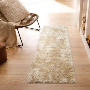 Covor traversă Shaggy Boldo, bej foarte moale si pufos 67x230 cm