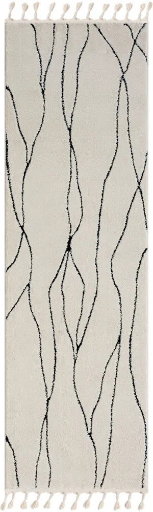 Covor traversă Shaggy Moroccan Handwrite, moale si pufos, 80x250 cm