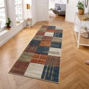 Covor traversa »Beliz« cu model geometric 3D, roșu, 67x230 cm