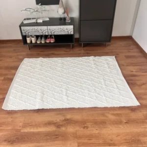 Covor traversa Blau Engel din materiale reciclate, alb 120x170 cm
