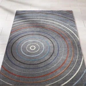 Covor traversa Doriana antracit cu model geometric 57x90 cm