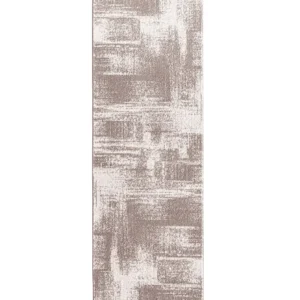 Covor traversa Flor gri cu design modern, fire scurte, 67x120 cm