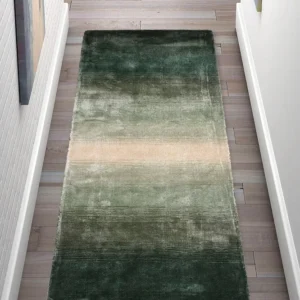 Covor traversa »Katalin« din viscoza cu aspect matasos, verde, 90x250 cm