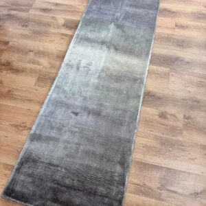 Covor traversa »Katalin« din viscoza cu aspect matasos gri 67x230 cm