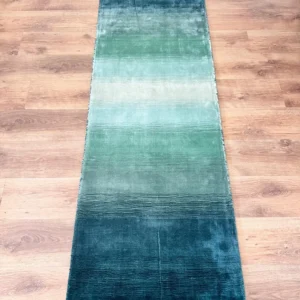 Covor traversa »Katalin« din viscoza cu aspect matasos verde 90x250 cm