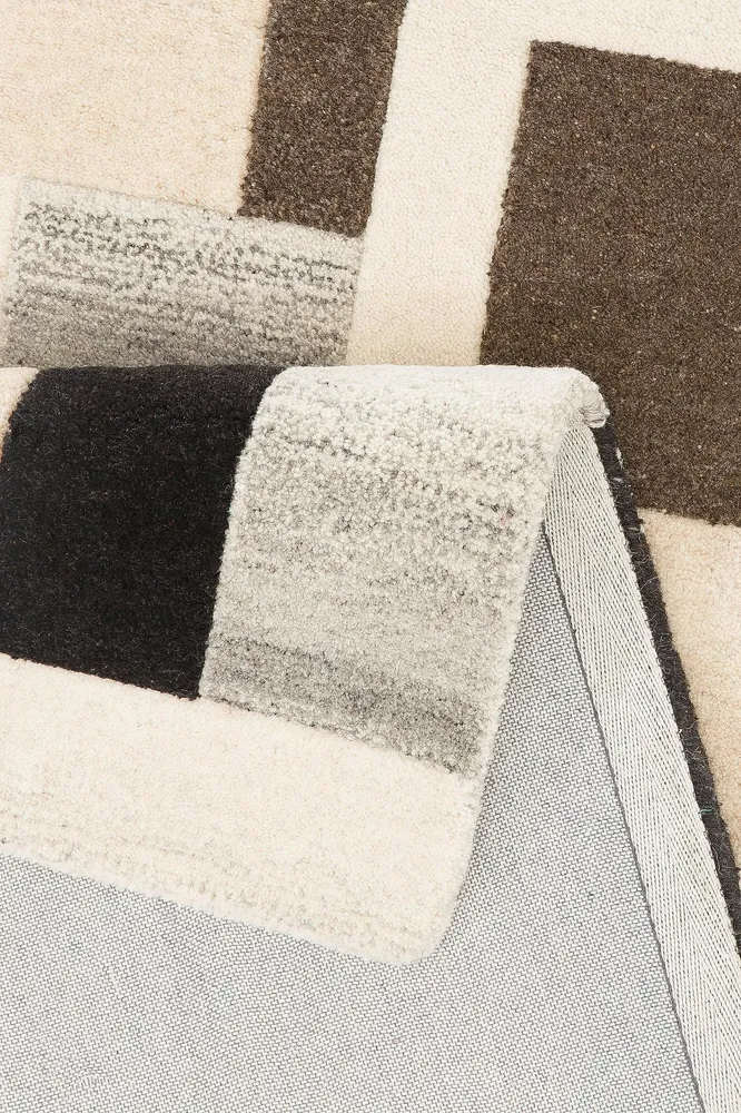 Covor traversa »Lola« din lână pură, design modern mozaic 67x230 cm