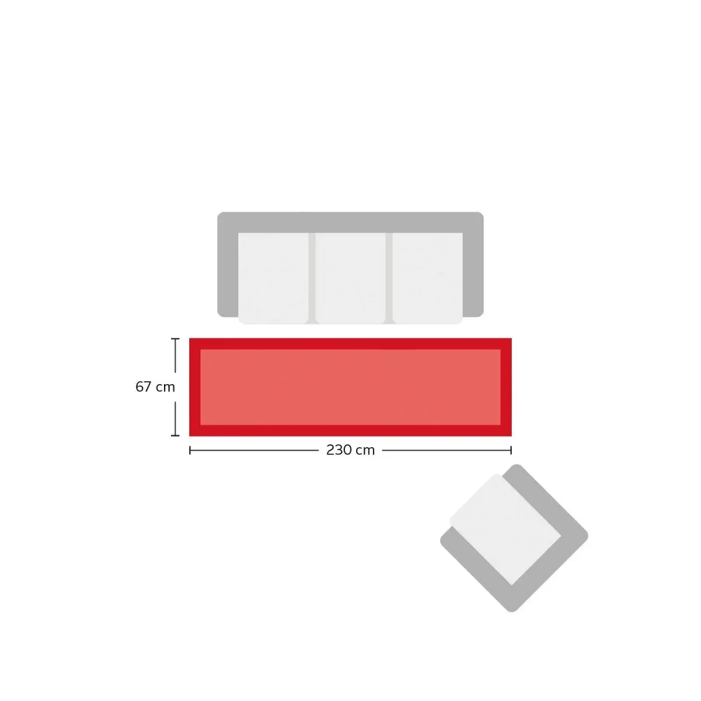 Covor traversa »Lola« din lână pură, design modern mozaic 67x230 cm