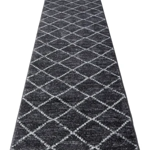 Covor traversa cu model geometric Paris, gri antracit 67x230 cm