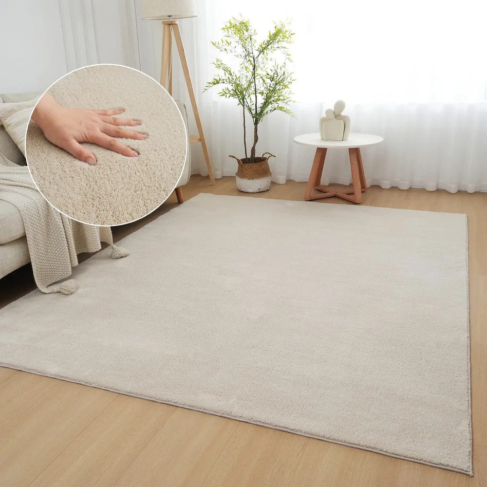 Covor traversa pufos Cali Light crem din microfibra 180x230 cm