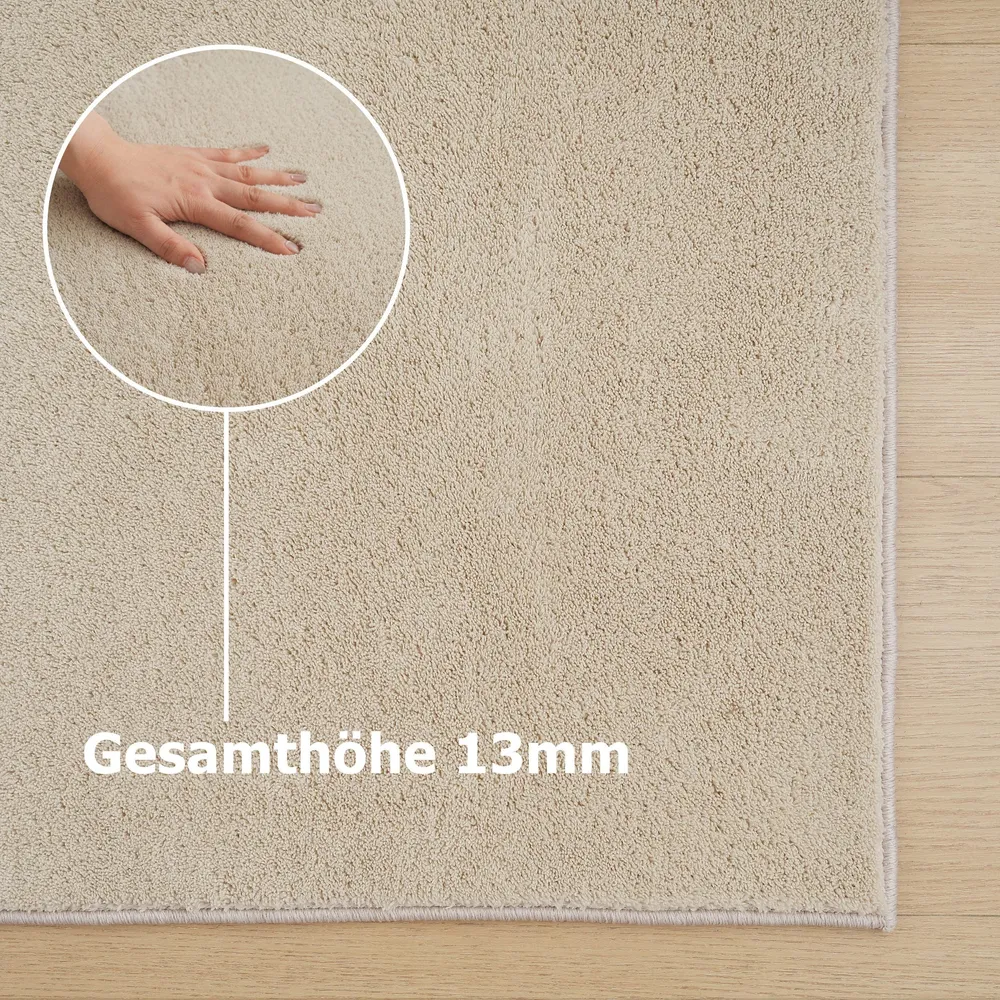 Covor traversa pufos Cali Light crem din microfibra 180x230 cm