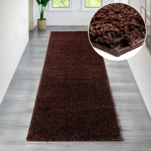Covor traversa pufos »Shaggy 30« maro foarte moale 67x230 cm