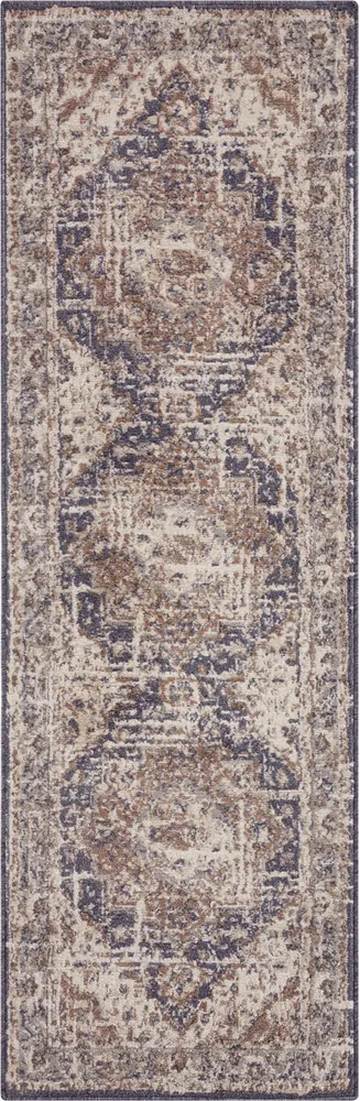 Covor traversa Sand cu fire scurte model oriental crem 80x200 cm