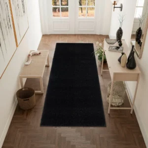 Covor traversa »Shaggy 30« negru, potrivit pentru încălzire prin pardoseală, 80x300cm