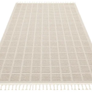 Covor YENI BUKLE KARE, 80x150 cm, forma dreptunghiulara, material tesut, bej