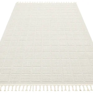 Covor YENI BUKLE KARE, 80x150 cm, forma dreptunghiulara, material tesut, crem