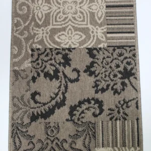Covor/traversă maro cu model floral 57x90 cm