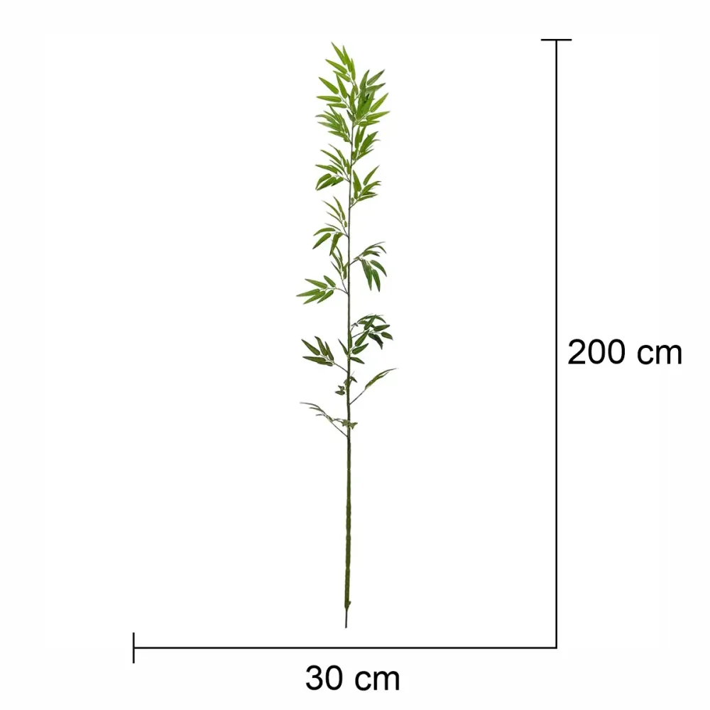 Crenguta decorativa cu frunze,bambus , Naimeed D5637, 200x30 cm, Verde
