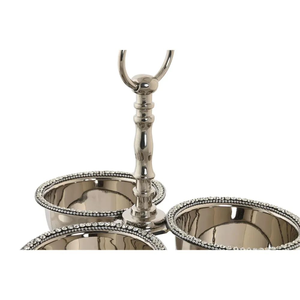 Decorațiune pentru Centrul Mesei DKD Home Decor 24 x 24 x 18 cm Argintiu Cromat