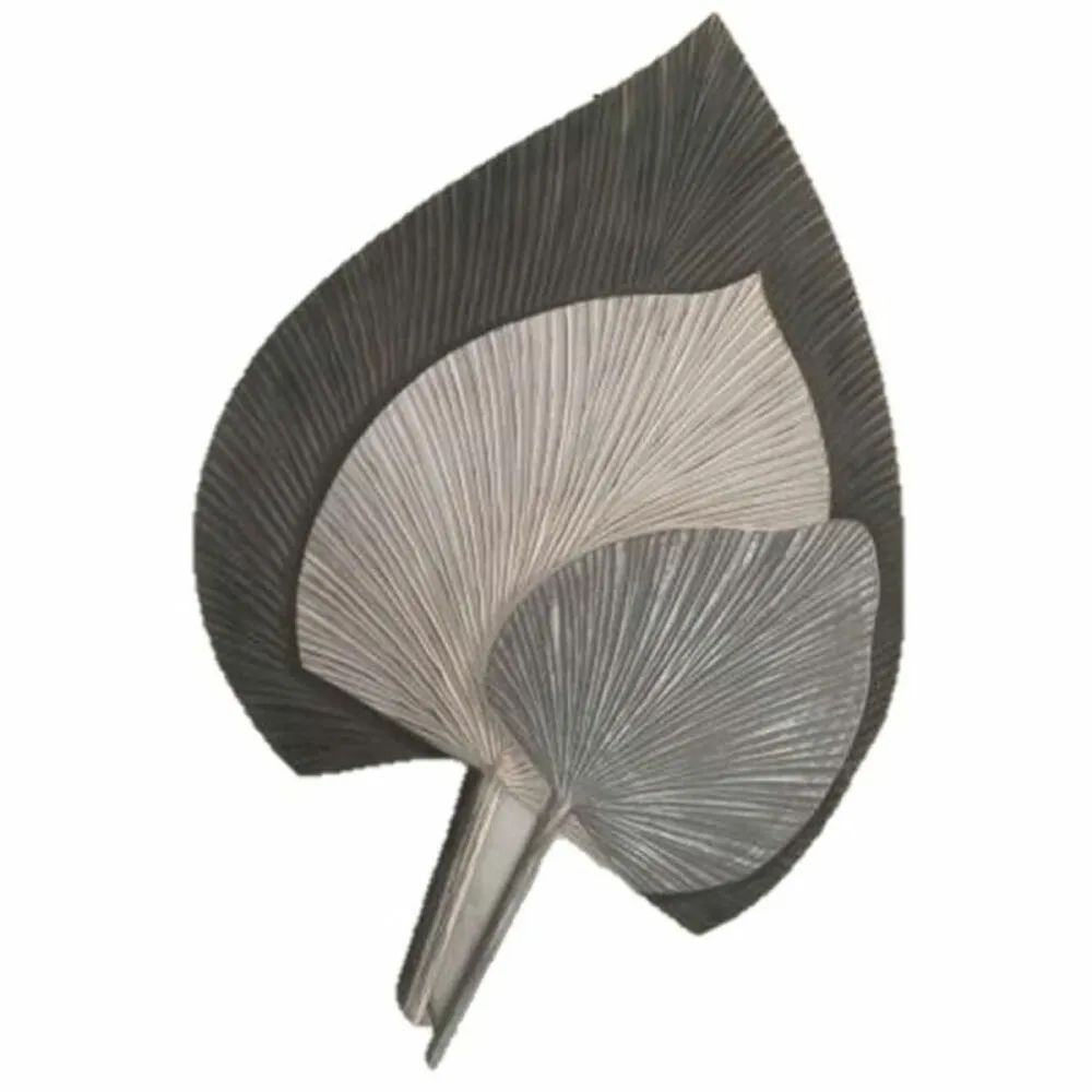 Decorațiune de Perete DKD Home Decor Gri Lemn MDF Frunza unei plante (59 x 2 x 91 cm)