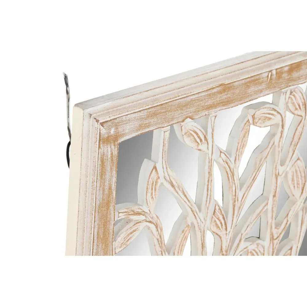 Decorațiune de Perete DKD Home Decor Oglindă Copac Alb Lemn MDF (45 x 2,5 x 65 cm)