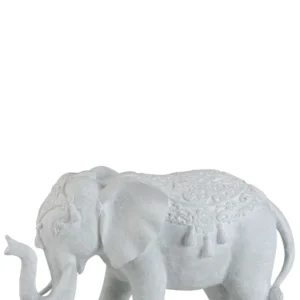 Decoratiune elefant oriental alb, 41 cm lungime