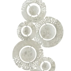 Decoratiune pentru perete cu cercuri gri, 89 cm lungime