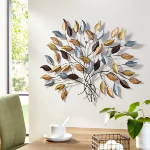 Decoratiune de perete arbore Boltze Fagus din metal 103x91 cm