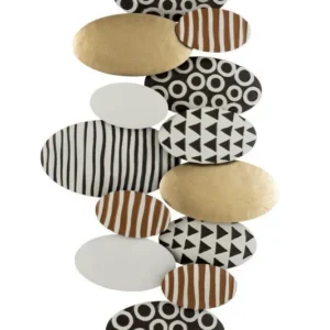 Decoratiune perete forme ovale cu imprimeu, 135 cm lungime